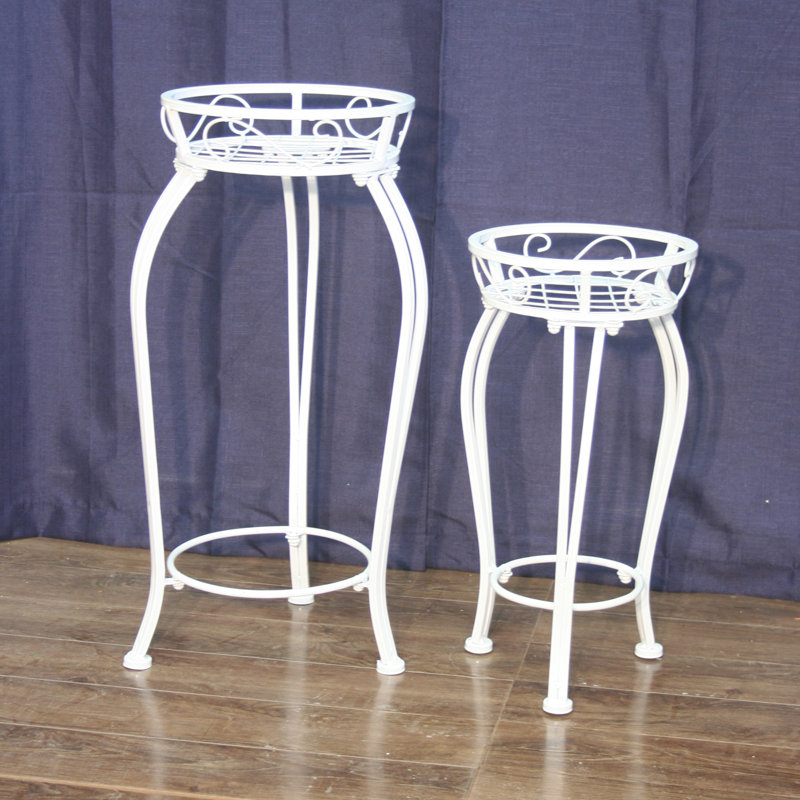 Provence Garden Decor Round Pedestal 2 Piece Plant Stand Set Wayfair.ca